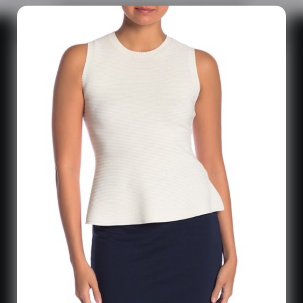 Textured knit sleeveless shell